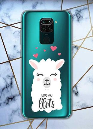 Прозрачный чехол на xiaomi redmi note 9 :: лама (принт 94)
