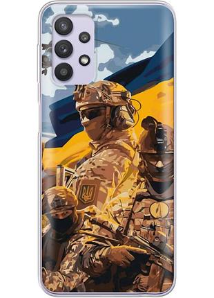 Чехол силиконовый с картинкой на samsung galaxy a52 (a525) (патриотический, воины всу)