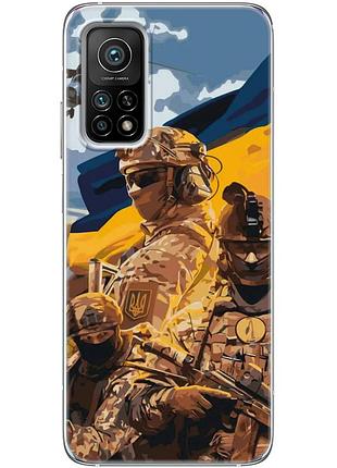 Чохол силіконовий з картинкою на xiaomi mi 10t (патріотичний, воїни зсу)
