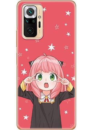 Чехол силиконовый с картинкой на xiaomi redmi note 10 pro (аниме, anime)