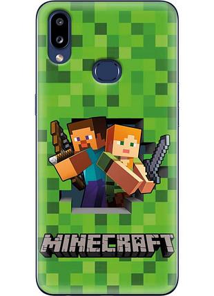 Чехол силиконовый с картинкой на samsung galaxy a10s (a107) (майнкрафт, minecraft)