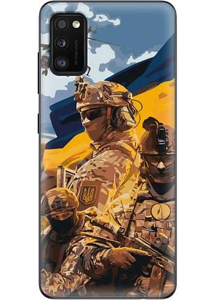 Чехол силиконовый с картинкой на samsung galaxy a41 (a415) (патриотический, воины всу)