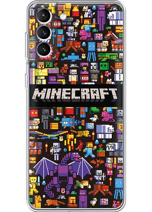 Чохол силіконовий з картинкою на samsung galaxy s22 (s901) (майнкрафт, minecraft)