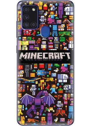 Чехол силиконовый с картинкой на samsung galaxy a21s (a217) (майнкрафт, minecraft)