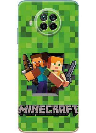 Чехол силиконовый с картинкой на xiaomi mi 10t lite (майнкрафт, minecraft)
