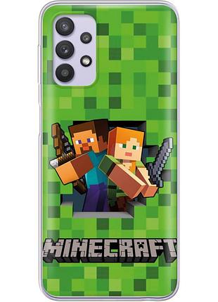 Чехол силиконовый с картинкой на samsung galaxy a52 (a525) (майнкрафт, minecraft)