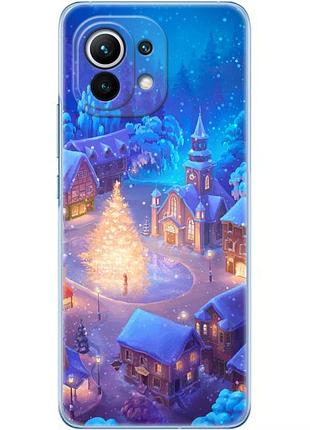 Чехол силиконовый с картинкой на xiaomi mi 11 (новогодний)