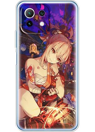 Чехол силиконовый с картинкой на xiaomi mi 11 lite 5g ne (аниме, anime)