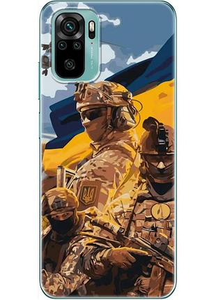 Чохол силіконовий з картинкою на xiaomi redmi note 10 (патріотичний, воїни зсу)