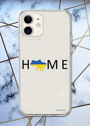 Прозорий чохол на iphone 12 mini патріотичний дизайн дім україна принт 72