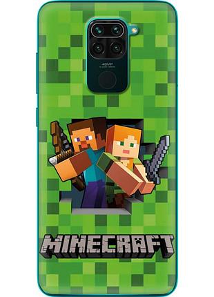 Чехол силиконовый с картинкой на xiaomi redmi 10x (майнкрафт, minecraft)