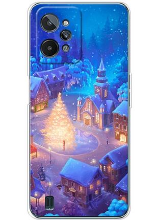 Чехол силиконовый с картинкой на realme c31 (новогодний)