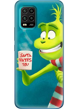 Чехол силиконовый с картинкой на xiaomi mi 10 lite (новогодний, гринч)