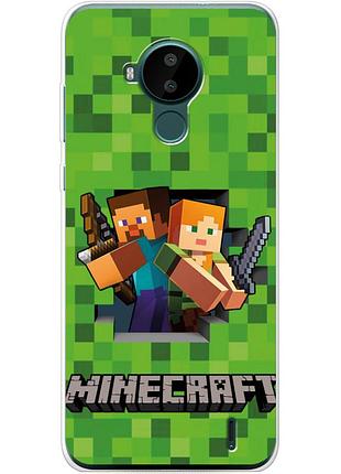 Чохол силіконовий з картинкою на nokia c30 (майнкрафт, minecraft)
