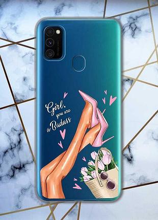 Прозрачный чехол на samsung galaxy m30s/м21 :: ножки (принт 62)