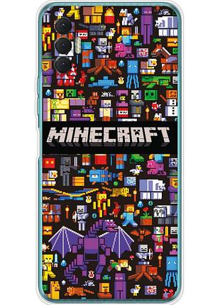 Чехол силиконовый с картинкой на tecno spark 8p (майнкрафт, minecraft)