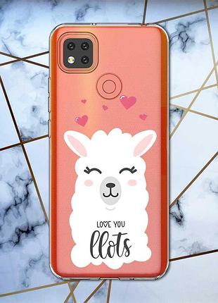 Прозрачный чехол для xiaomi redmi 9c :: лама (принт 94)
