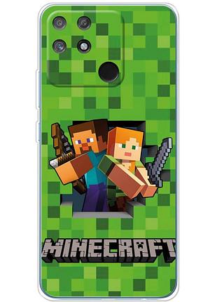 Чехол силиконовый с картинкой на realme narzo 50a (майнкрафт, minecraft)
