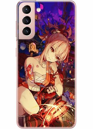 Чехол силиконовый с картинкой на samsung galaxy s21 (g991) (аниме, anime)