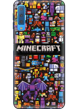 Чохол силіконовий з картинкою на samsung galaxy a7 2018 (a750) (майнкрафт, minecraft)