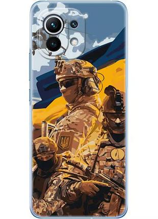 Чехол силиконовый с картинкой на xiaomi mi 11 (патриотический, воины всу)