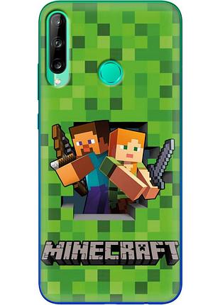 Чехол силиконовый с картинкой на huawei p40 lite e (майнкрафт, minecraft)