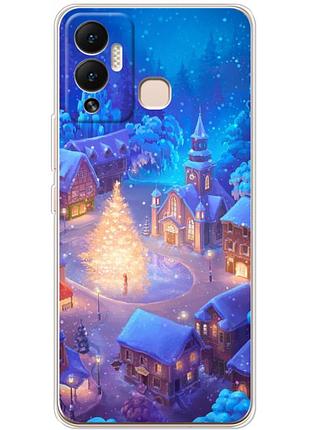 Чехол силиконовый с картинкой на infinix hot 12 play (новогодний)