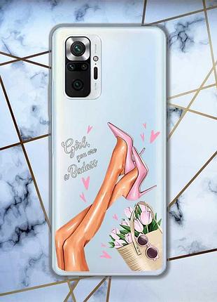 Прозрачный чехол для xiaomi redmi note 10 pro / note 10 pro max :: ножки (принт 62)