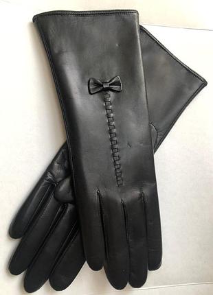 Перчатки женские на шерстяной подкладке 7"/19 см