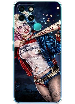 Чехол силиконовый с картинкой на infinix smart 6 (харли квинн, harley quinn)