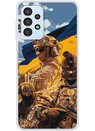 Чехол силиконовый с картинкой на samsung galaxy a32 5g (a326) (патриотический, воины всу)