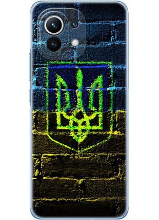 Чехол силиконовый с картинкой на xiaomi mi 11 (патриотический, герб украины)