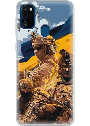Чохол силіконовий з картинкою на samsung galaxy m21 (m215) (патріотичний, воїни зсу)