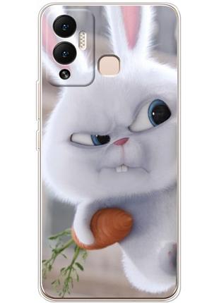 Чехол силиконовый с картинкой на infinix hot 12 play (кролик снежок)