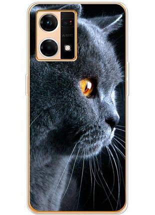 Чехол силиконовый с картинкой на oppo reno 7 4g (британский кот)