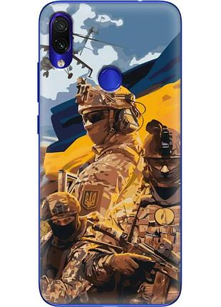 Чехол силиконовый с картинкой на xiaomi redmi note 7 (патриотический, воины всу)