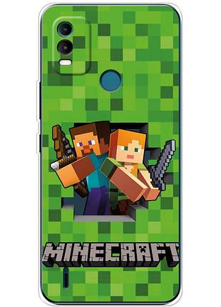 Чохол силіконовий з картинкою на nokia c21 plus (майнкрафт, minecraft)