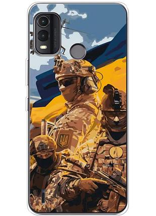 Чехол силиконовый с картинкой на nokia g11 plus (патриотический, воины всу)