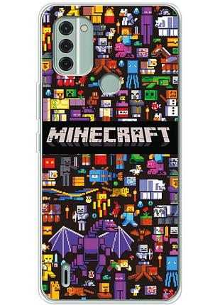 Чохол силіконовий з картинкою на nokia c31 (майнкрафт, minecraft)