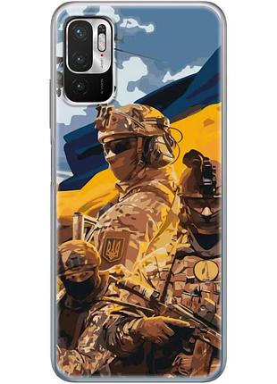 Чехол силиконовый с картинкой на xiaomi redmi note 10 5g (патриотический, воины всу)