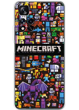 Чохол силіконовий з картинкою на xiaomi redmi note 11 pro plus 5g (майнкрафт, minecraft)