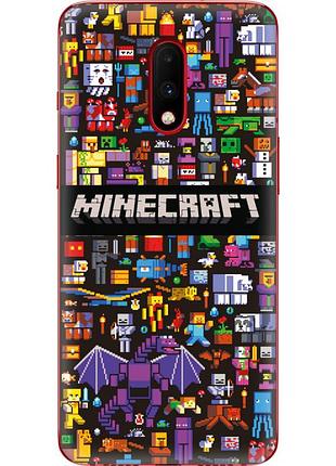 Чехол силиконовый с картинкой на oneplus 7 (майнкрафт, minecraft)