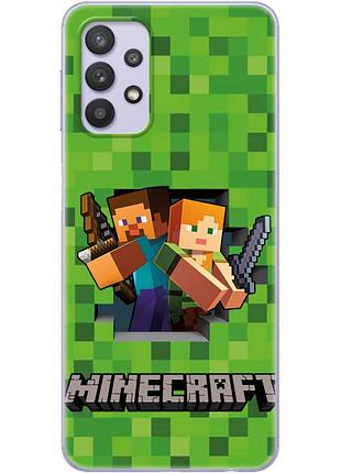 Чехол силиконовый с картинкой на samsung galaxy a32 4g (a325) (майнкрафт, minecraft)