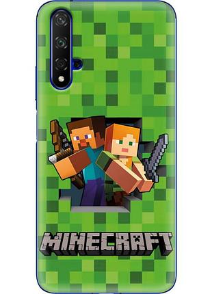 Чохол силіконовий з картинкою на huawei honor 20 (майнкрафт, minecraft)