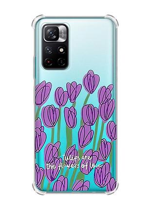 Чехол с утолщёнными углами для xiaomi redmi note 11 4g :: тюльпаны (принт 265)