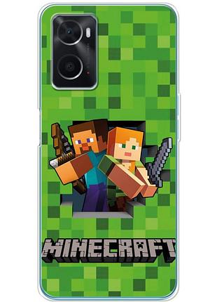 Чехол силиконовый с картинкой на oppo a76 (майнкрафт, minecraft)