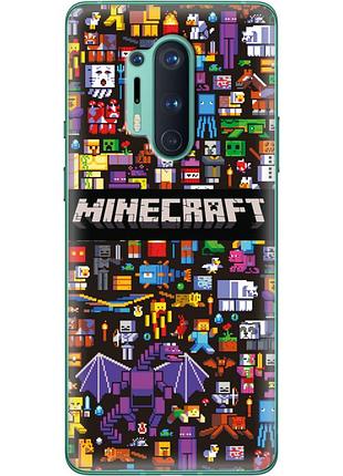 Чехол силиконовый с картинкой на oneplus 8 pro (майнкрафт, minecraft)