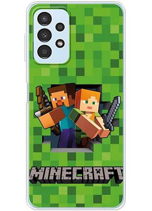 Чехол силиконовый с картинкой на samsung galaxy a32 5g (a326) (майнкрафт, minecraft)