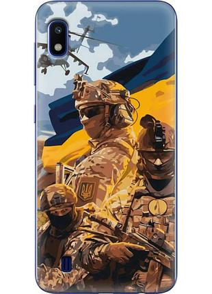 Чехол силиконовый с картинкой на samsung galaxy a10 (a105) (патриотический, воины всу)