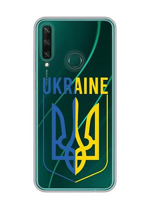 Прозрачный чехол на huawei y6p тризуб (принт 254)